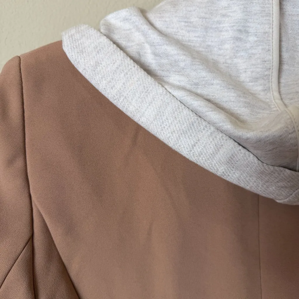 RACHEL ZOE Longline Camel blazer with attached Grey Hoodie Size XS - Image 7