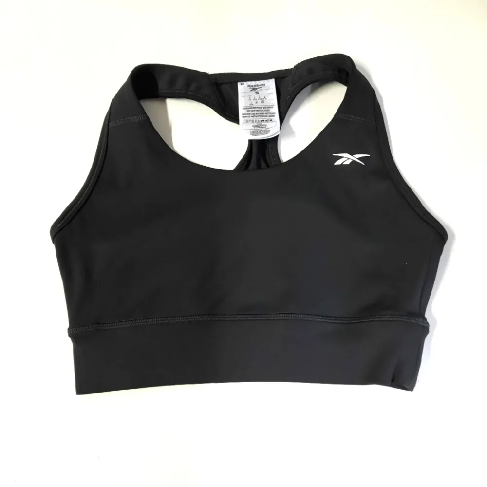 Reebok Sports Bra Womens Small Black Athletic Activewear Workout Stretch Yoga - Image 7