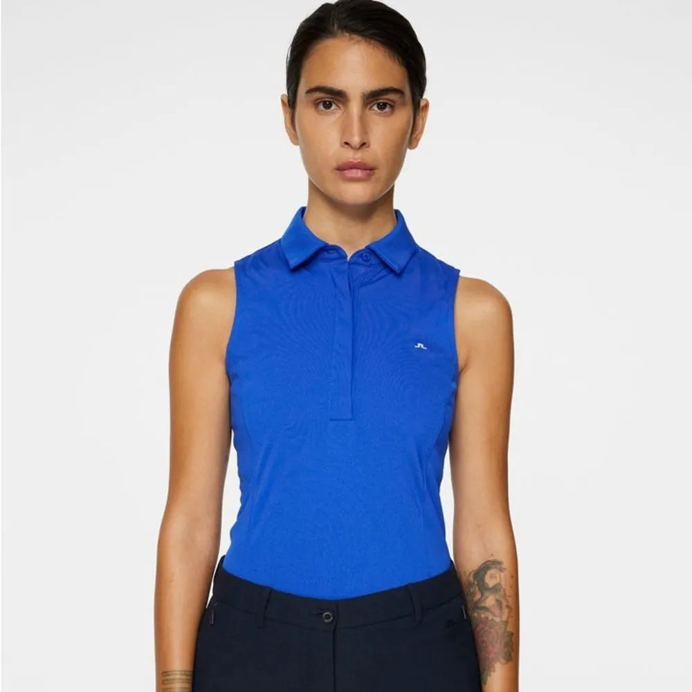 J.Lindeberg Dena Sleeveless Top Polo Nautical Blue - Image 2