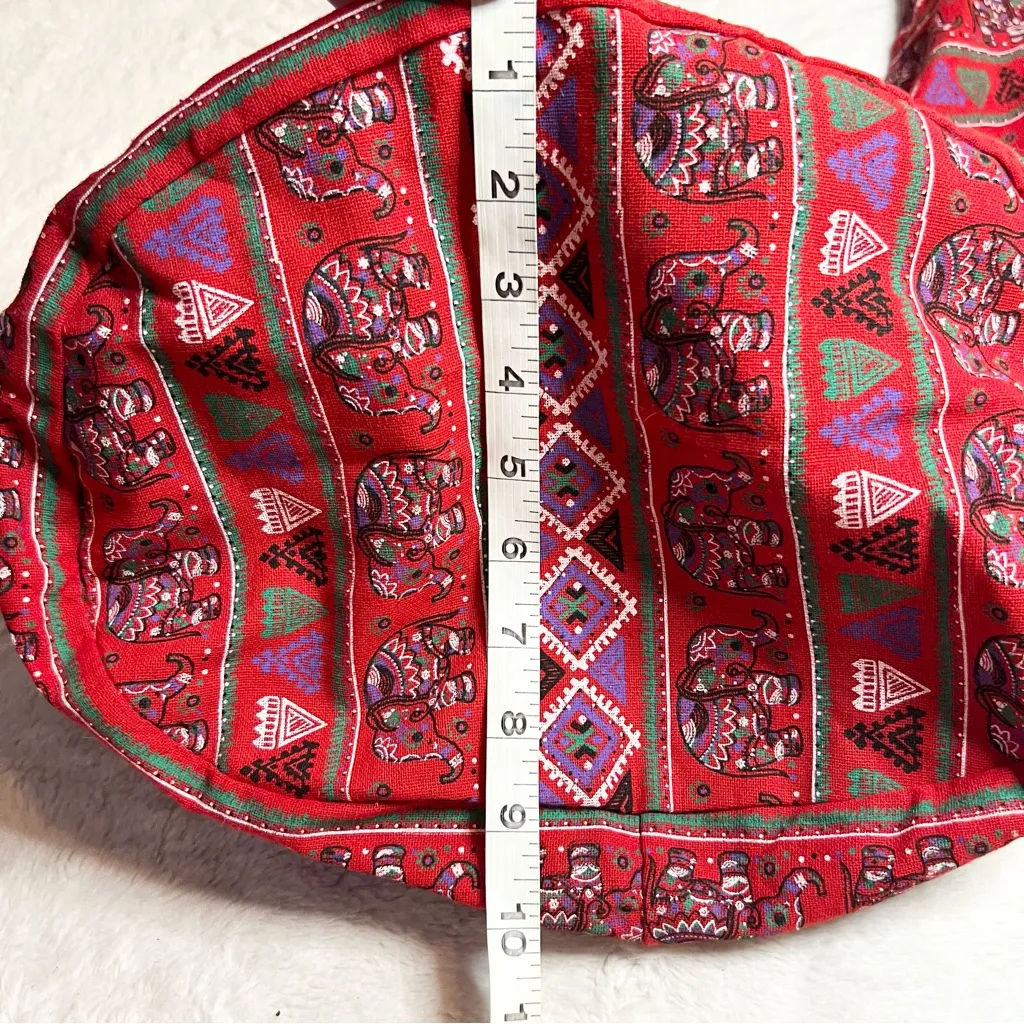 NWT Red Thai Hippie Hobo Sling Shoulder Crossbody Bag Purse Elephant Boho Gypsy - Image 7