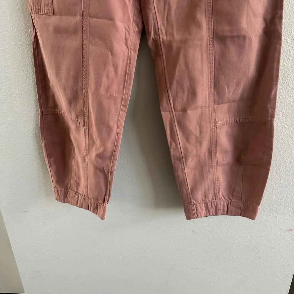 By Anthropologie The Carson utility cargo barrel pants in Plum Size 2 Tall New - Image 5