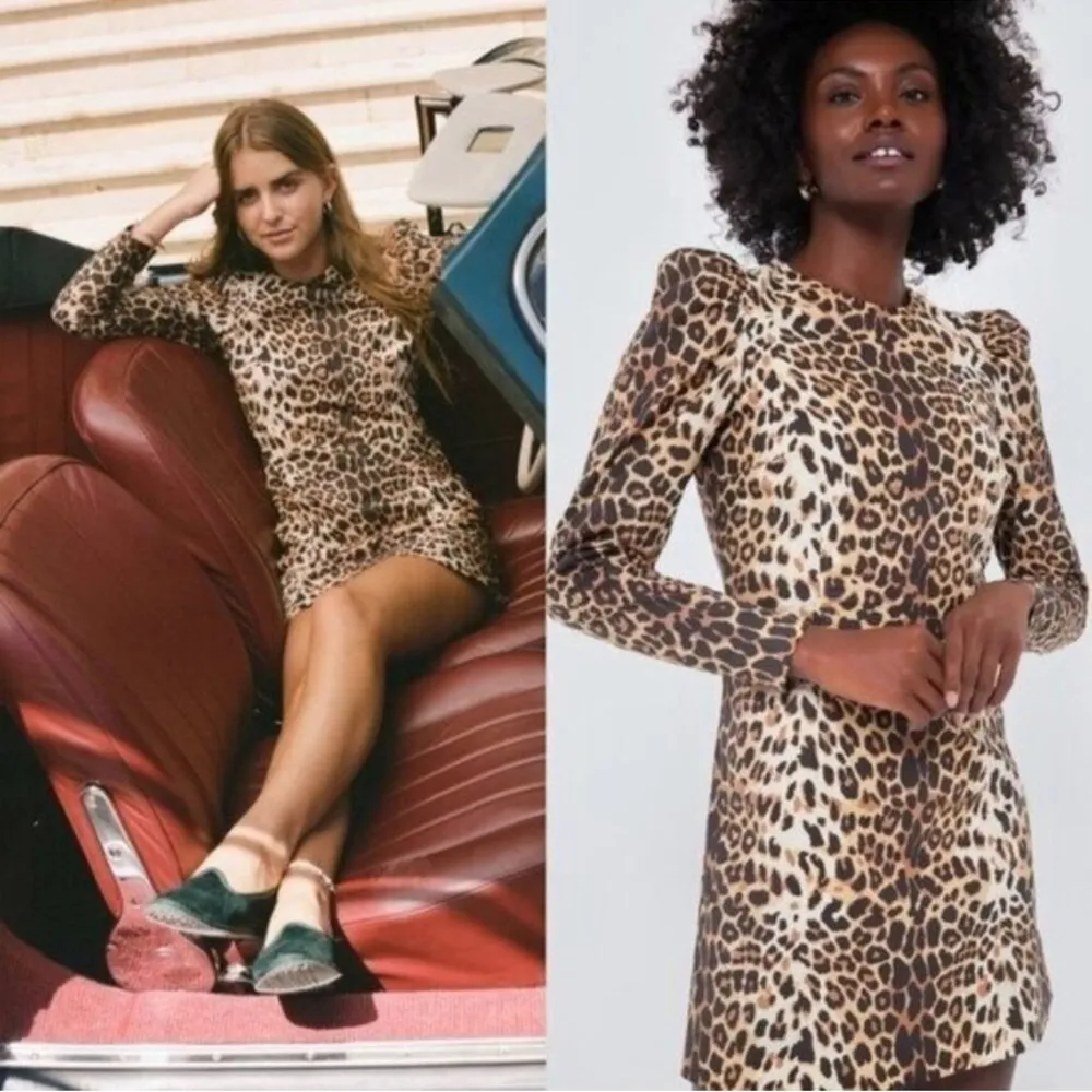 Tuckernuck x India Hicks Leopard Domino Dress M NWT Animal Print Party Mini - Image 3