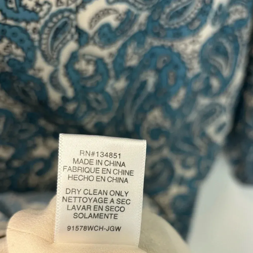WAYF Michelyne Blue Paisley Mini Dress One Shoulder Ruffled Ruched Formal NWT - Image 15
