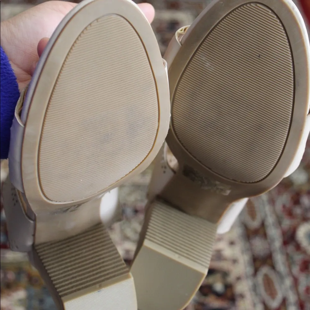 Lace up open toe stacked heels - Image 3