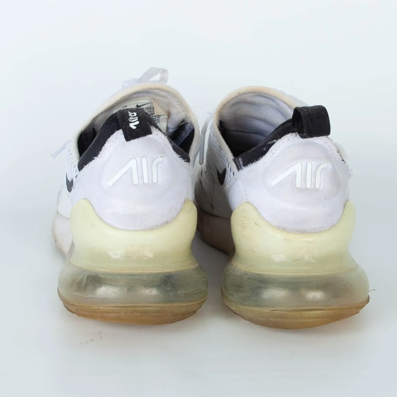 Nike Womens Air Max 270 Lace Up Sneakers Size 7 Black White Running Casual Gym - Image 6