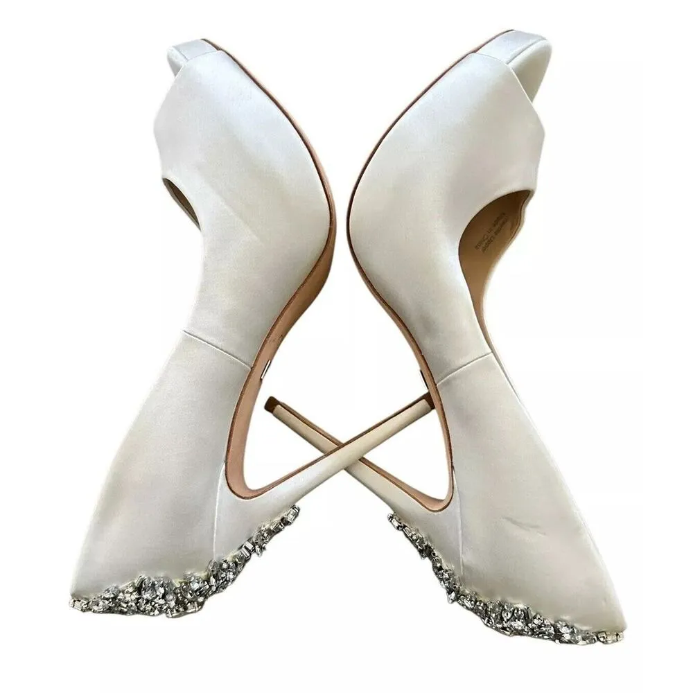 BADGLEY MISCHKA Kiara Embellished Peep-toe Pump size 8 - Image 7