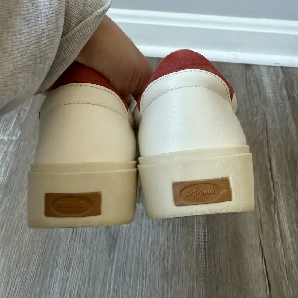 Dr. Scholls Dr. Scholl’s Madison Lace Platform Chunky Sneaker White Tan Beige Red Size 8 - Image 6