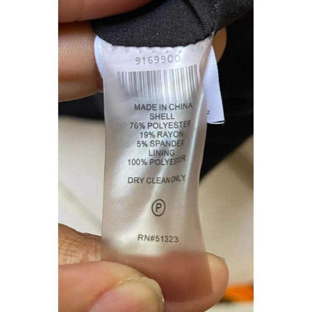 Vince Camuto 3/4 Sleeve Belted  Zippered Back Shift Dress Black Women's Sz 10 - Image 8