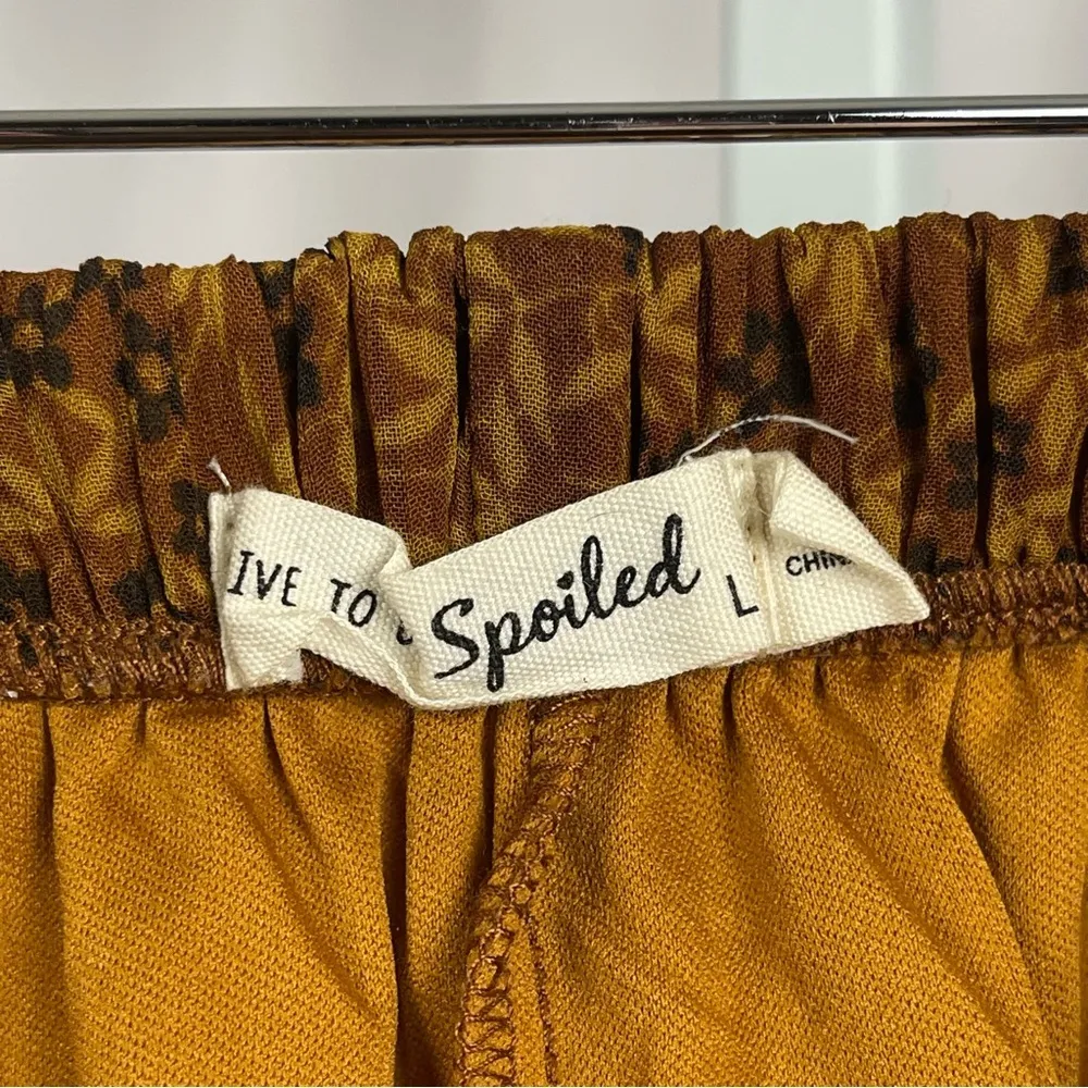 Live To Be Spoiled Large Cottagecore Floral Ruffle Mini Skirt Boho Hippie Flowy - Image 4