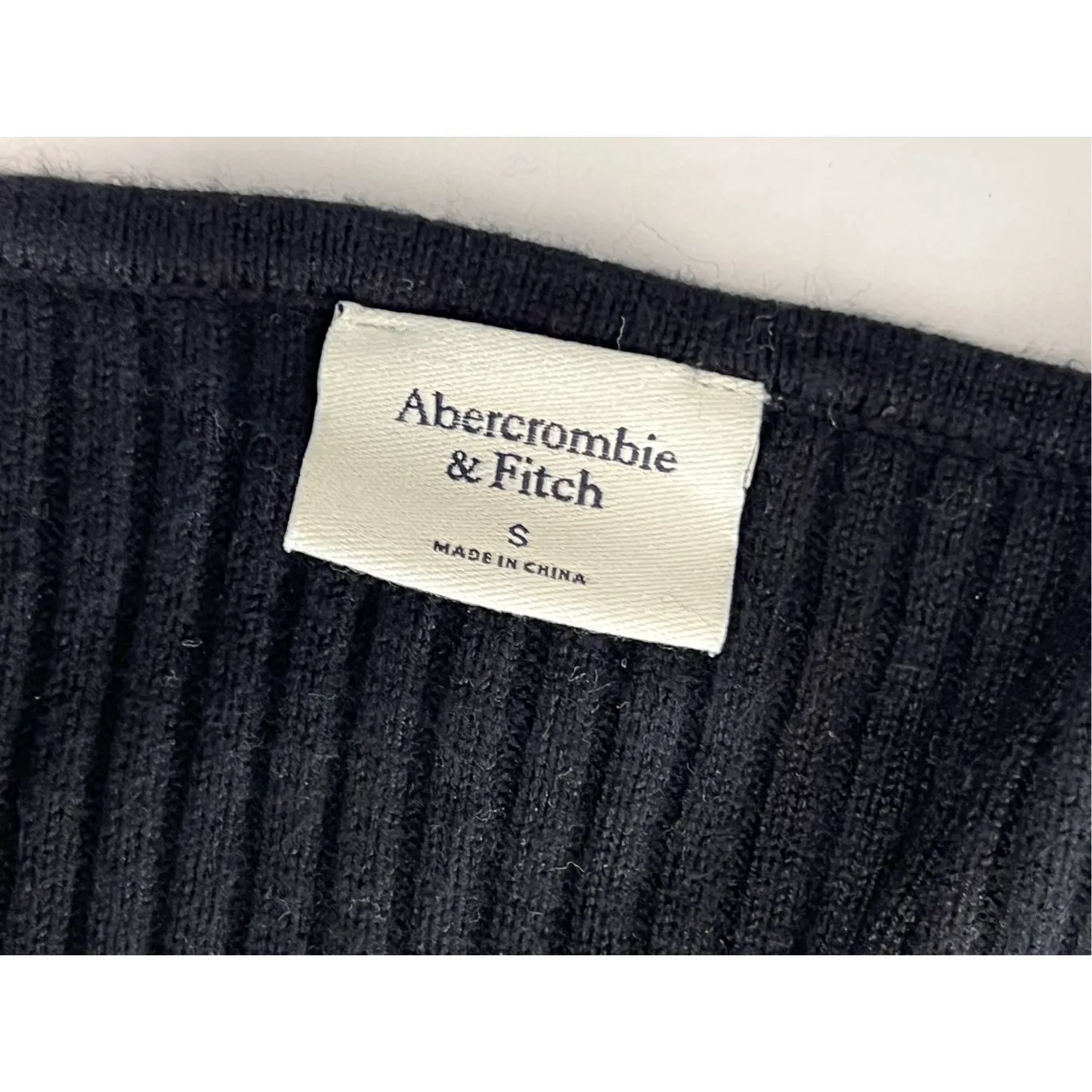 Abercrombie & Fitch Twist Front Ribbed Tank Sweater Cropped Black SMALL Y2k Goth - Image 6