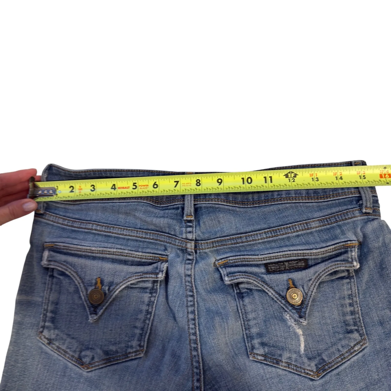 Hudson Denim Shorts Distressed Frayed Hem Pockets Light‎ Wash Size 26 Blue - Image 4