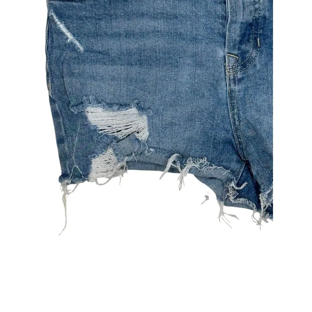 Anthropologie Women's‎ Shorts Button Fly Distressed Distressed Raw Hem Denim 27 - Image 3