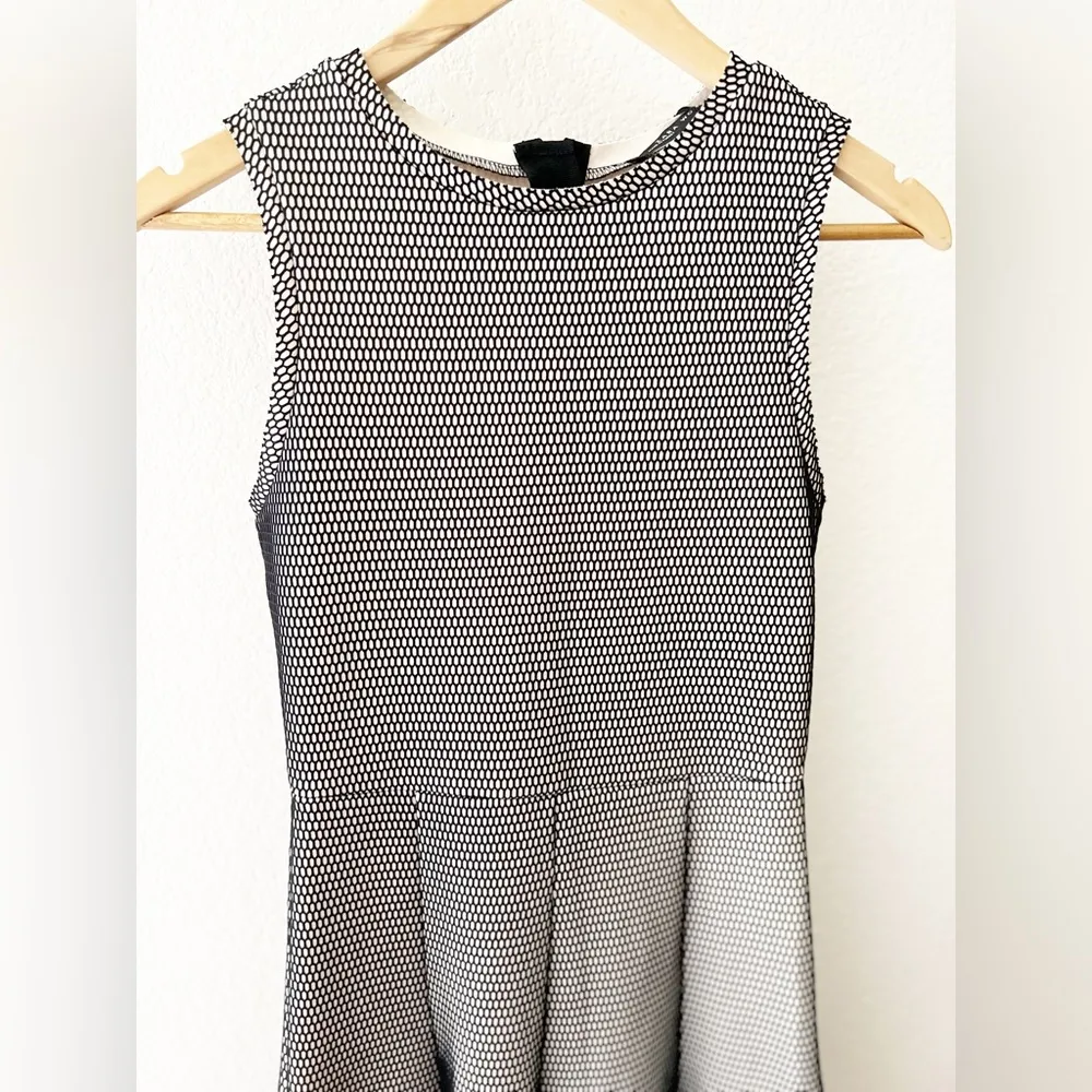 BWT ZARA Cream & Black Fishnet Fit & Flare Dress Size XS - Image 3