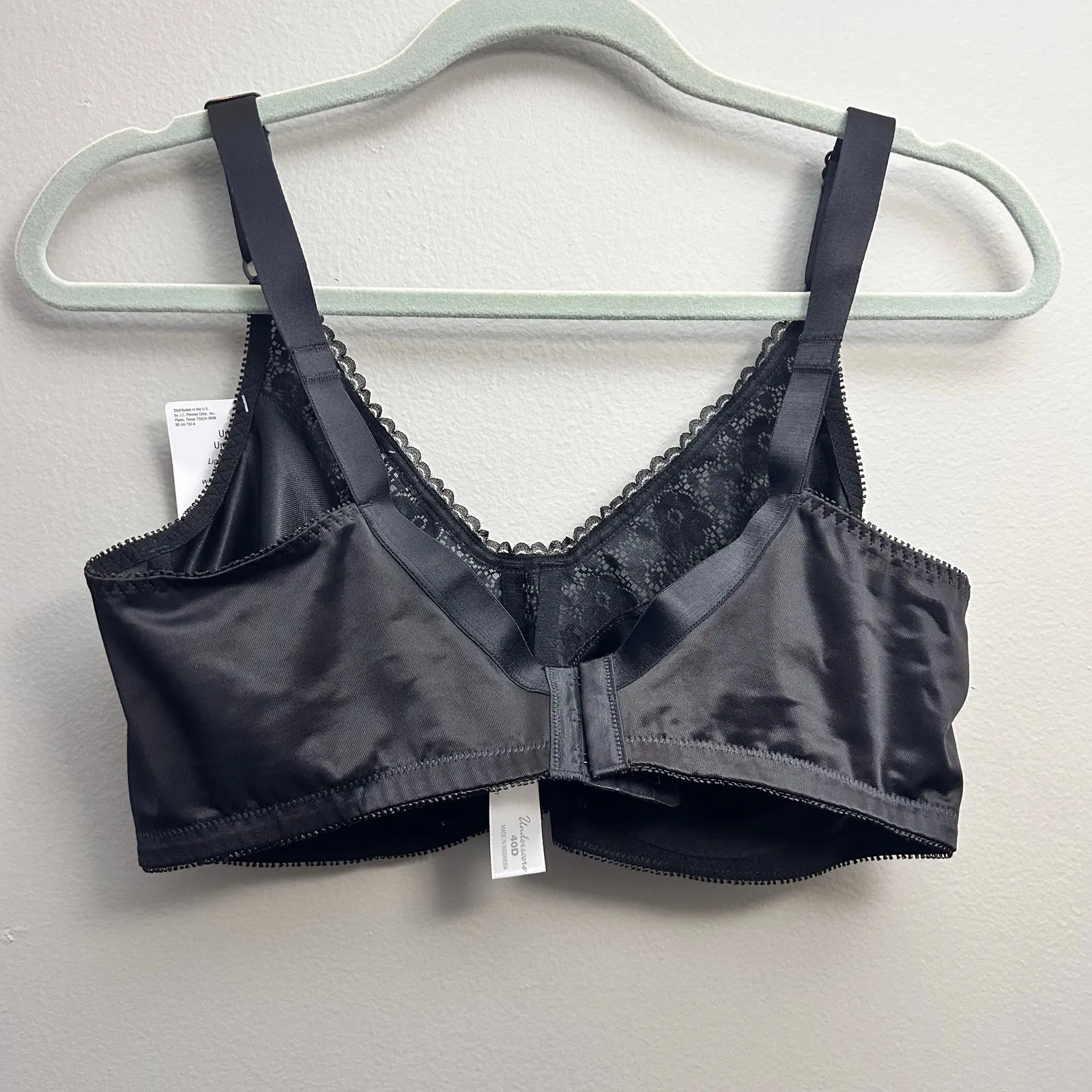 Underscore Unlined Underwire Black Bra 40DD Size undefined - Image 4