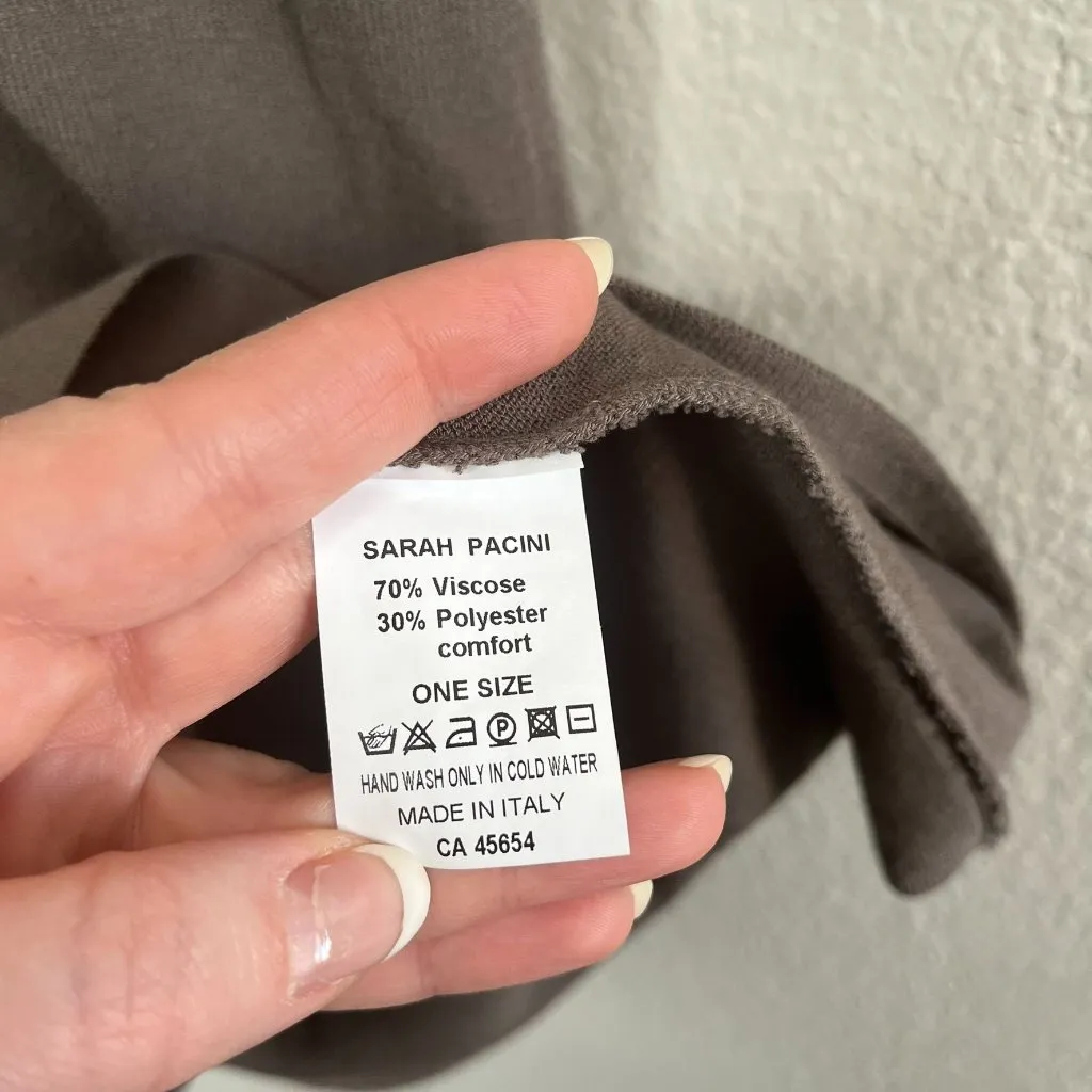 Sarah Pacini Womens Gray Dress With Black Zipper Waist Trim One Size lagenlook - Image 11