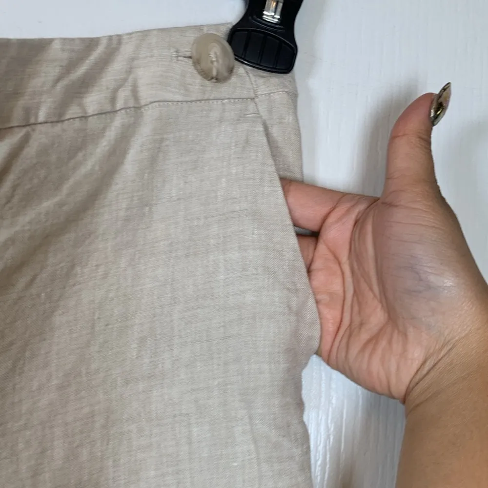 Boden Cream 100% Linen Wide Leg Pants Size 6R EUC #VEG - Image 4