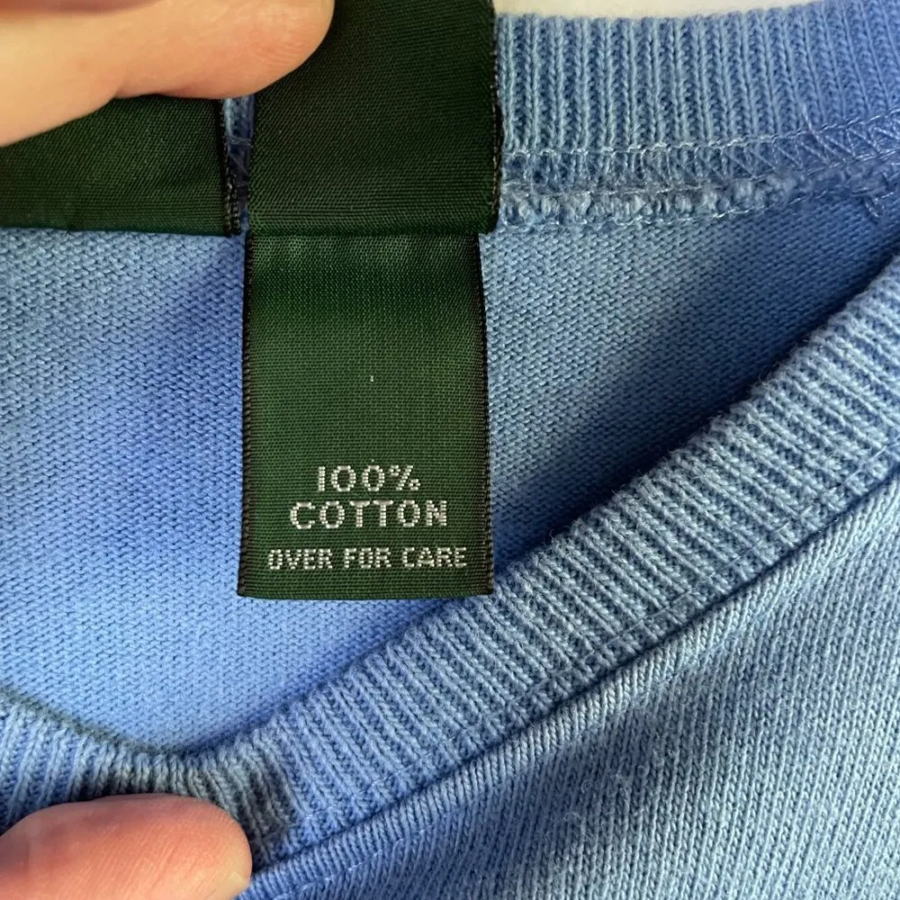 Vintage 90s Hunt Club Short Sleeve Thick Shhort Sleeve HC Blue - Size Small - Image 5