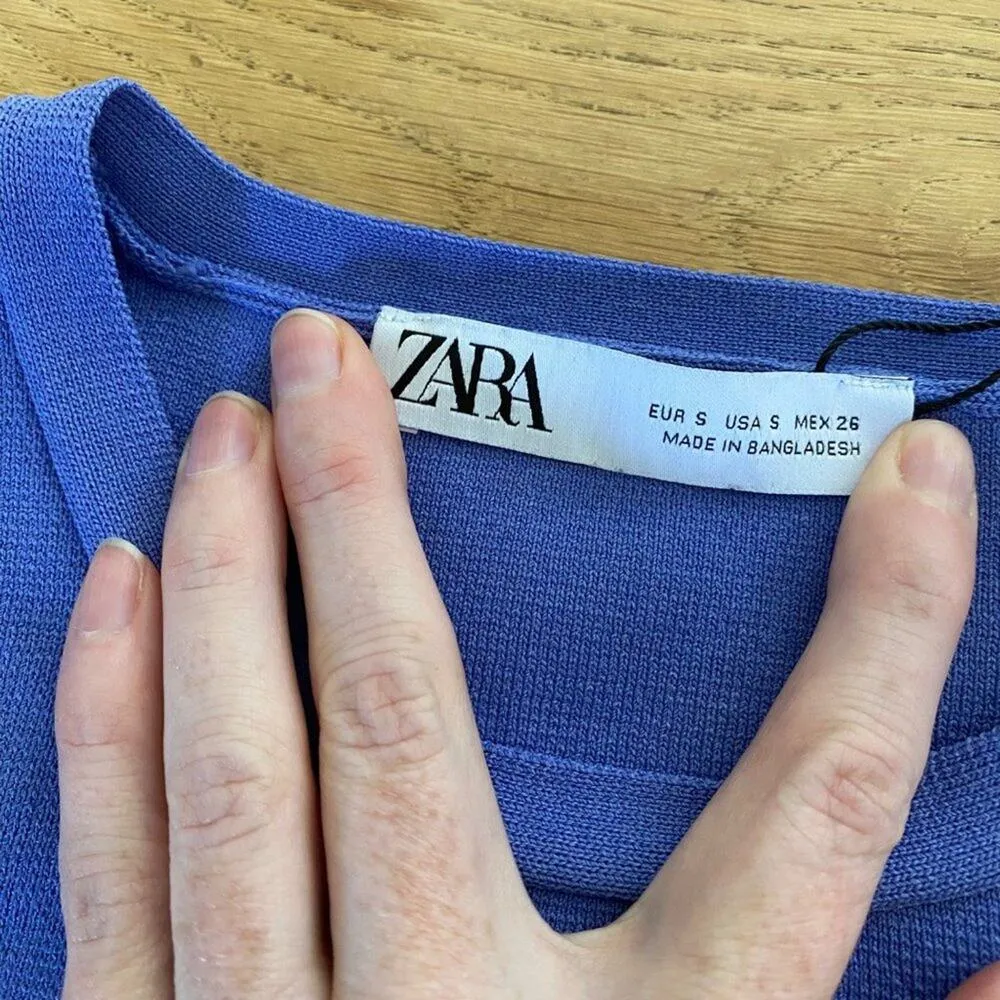 Zara Sleeveless Crew Crop Top in Blue - Image 2