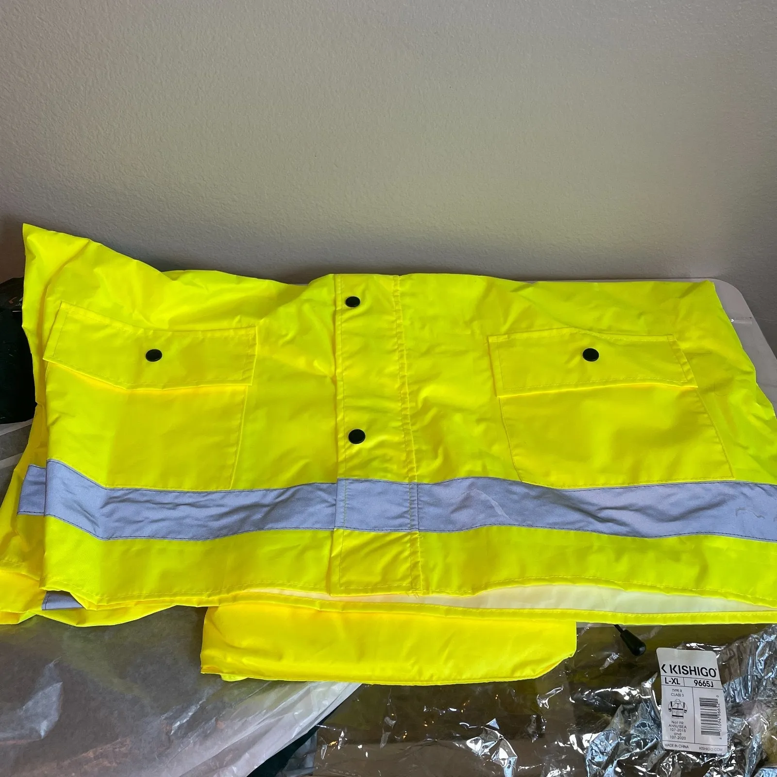 Kishigo 9665J & 9665P Storm Stopper Rainwear Size Large / XL Jacket & Pants Yellow - Image 4