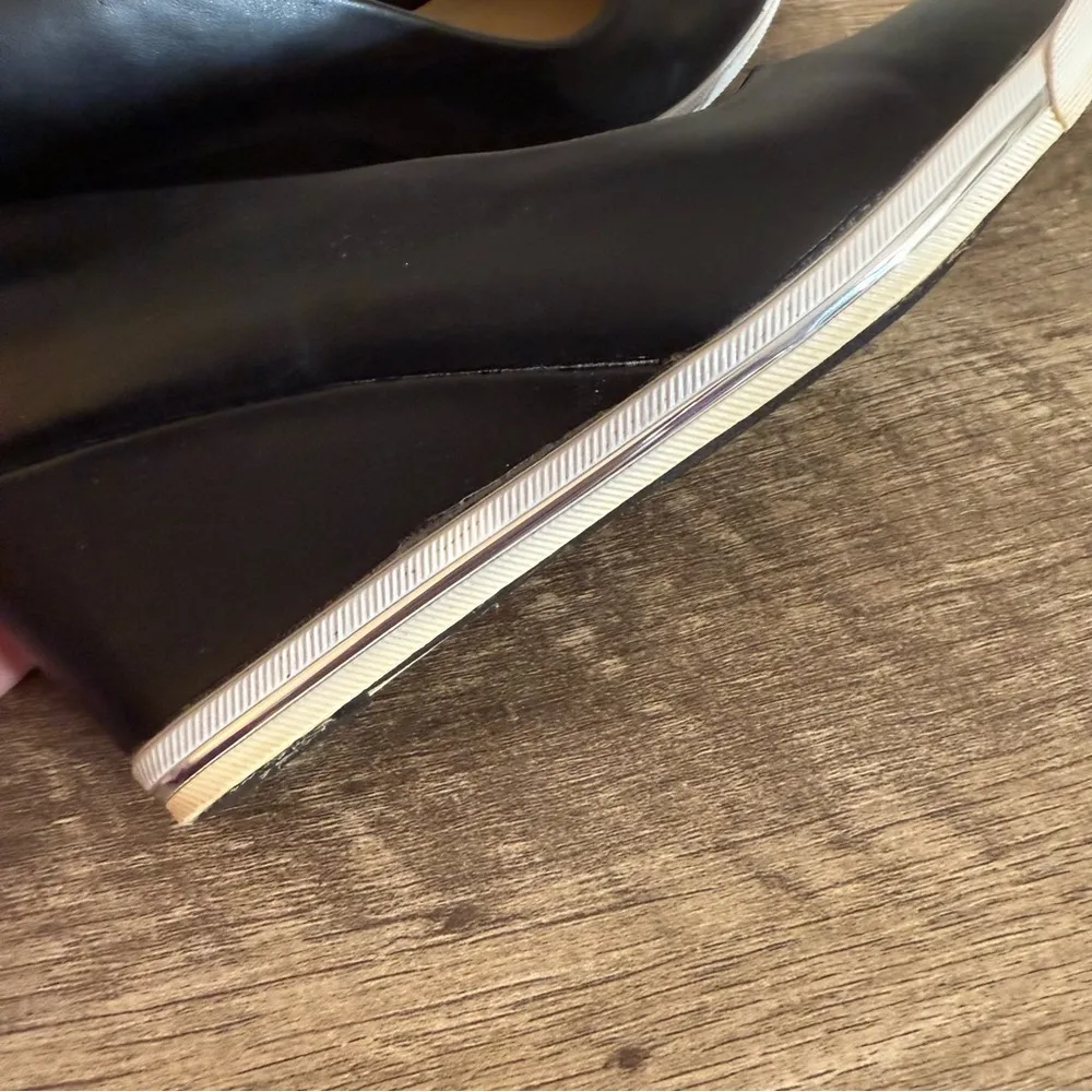 Pierre Dumas Black Faux Leather Wedges Shoes Women’s Size 9 - Image 14