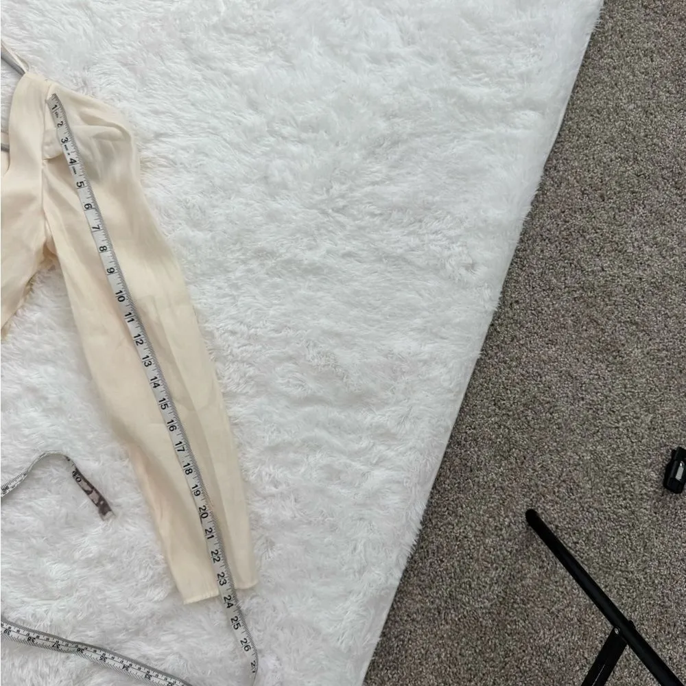 & Other Stories Cream Square Neck Button-Up Blouse Size 0 - Image 11