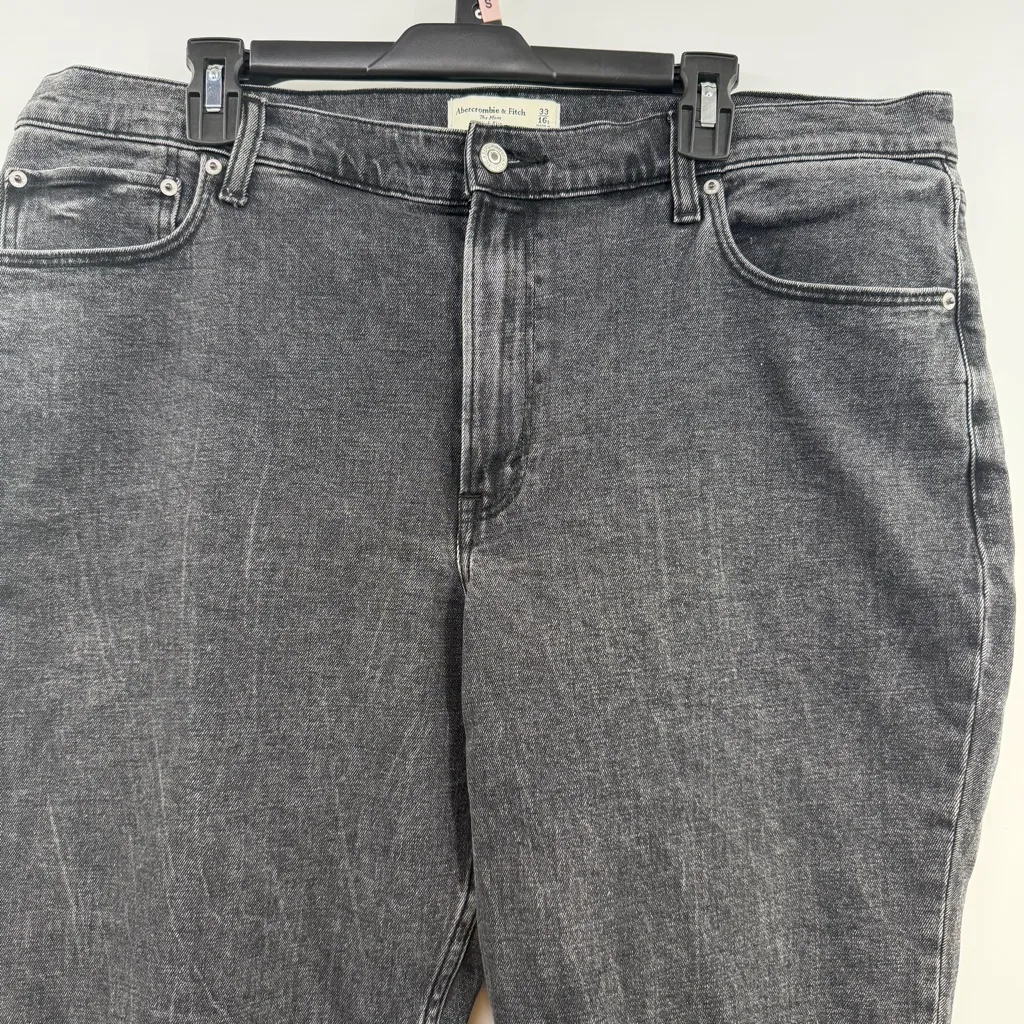 Abercrombie & Fitch The Mom High Rise jeans washed black Women's 16s/33 - Image 2