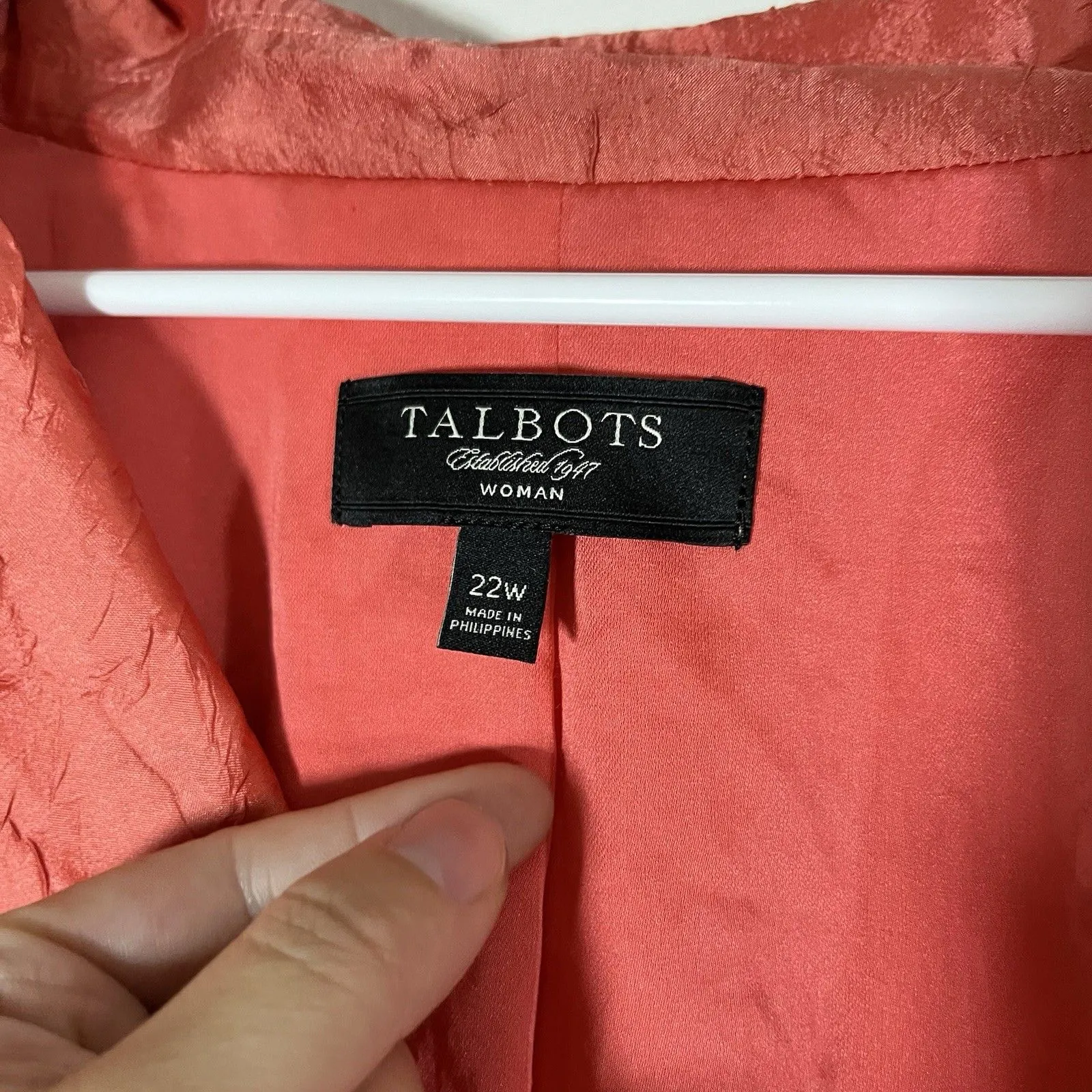 Talbots Women Blazer Silk Sz 22W Red Career Business Office Corporate Workwear - Image 3