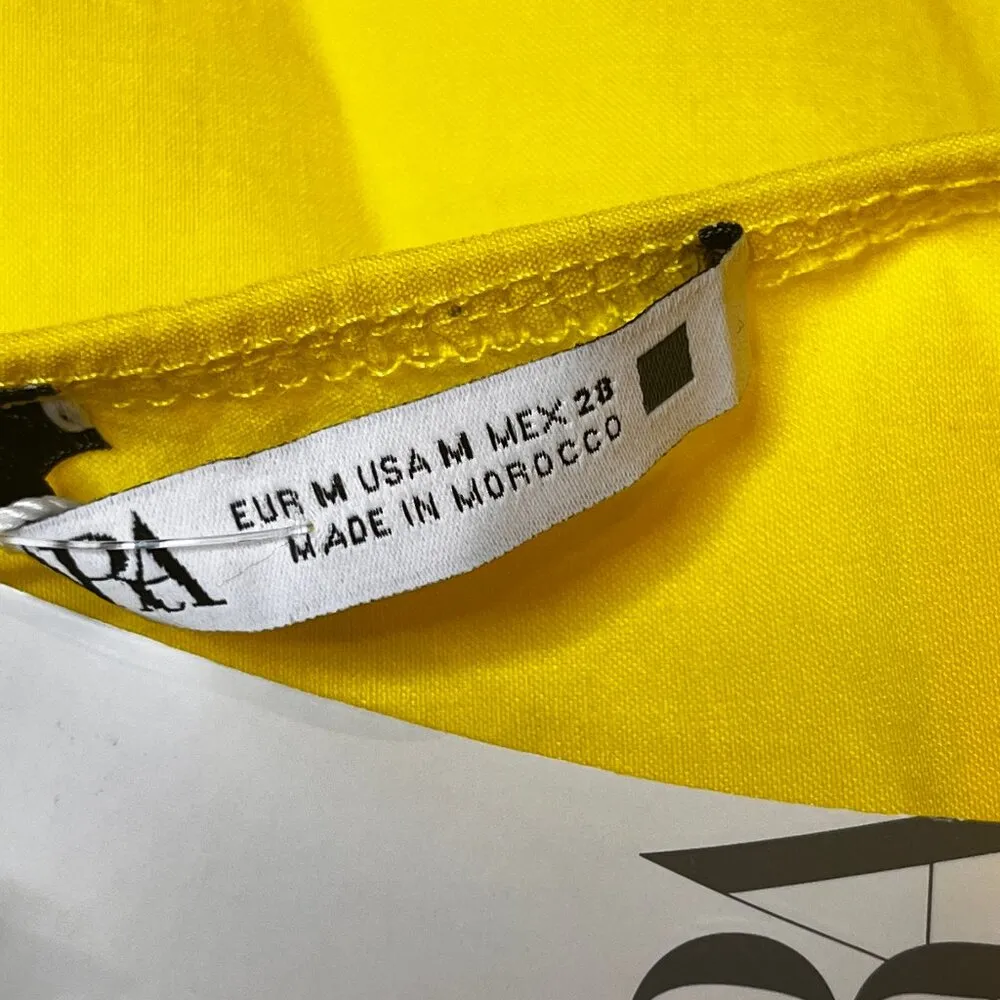 Zara Womens Bodysuit Yellow Top Big Bow SZ M Night Out Statement Festival Boho - Image 10