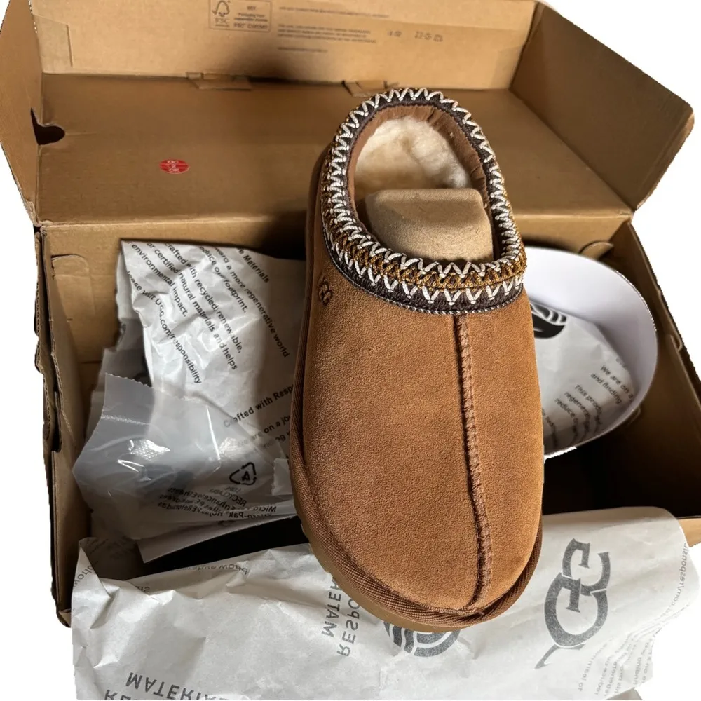 NIB UGG Tasman Slipper Chestnut Women's Size 5 - Image 9