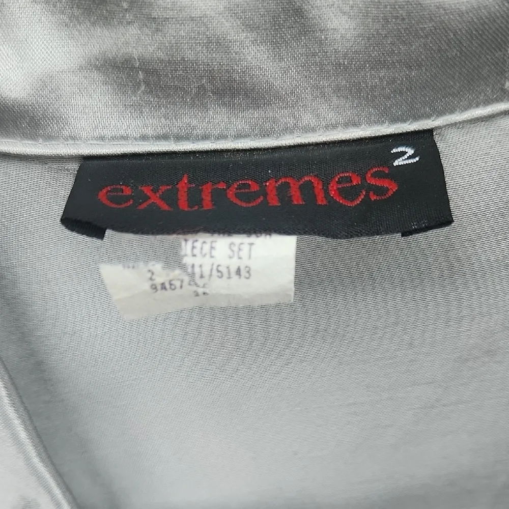 Vintage Extremes2 Metallic Dress & Jacket Set Silver 16 - Image 3