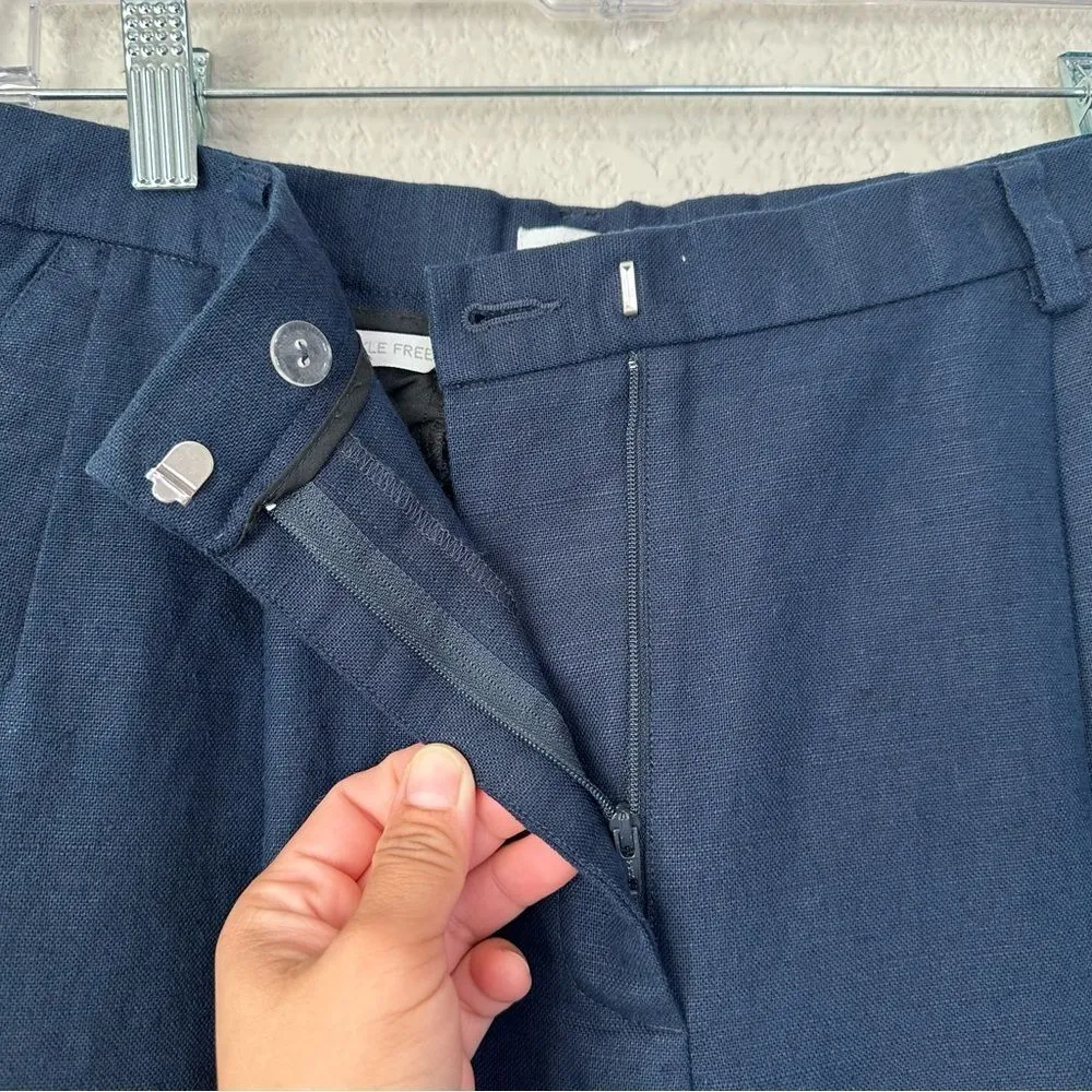 NWT Liz Claiborne Linen Blend Kylie Navy Blue Wrinkle Free Pants - Image 3