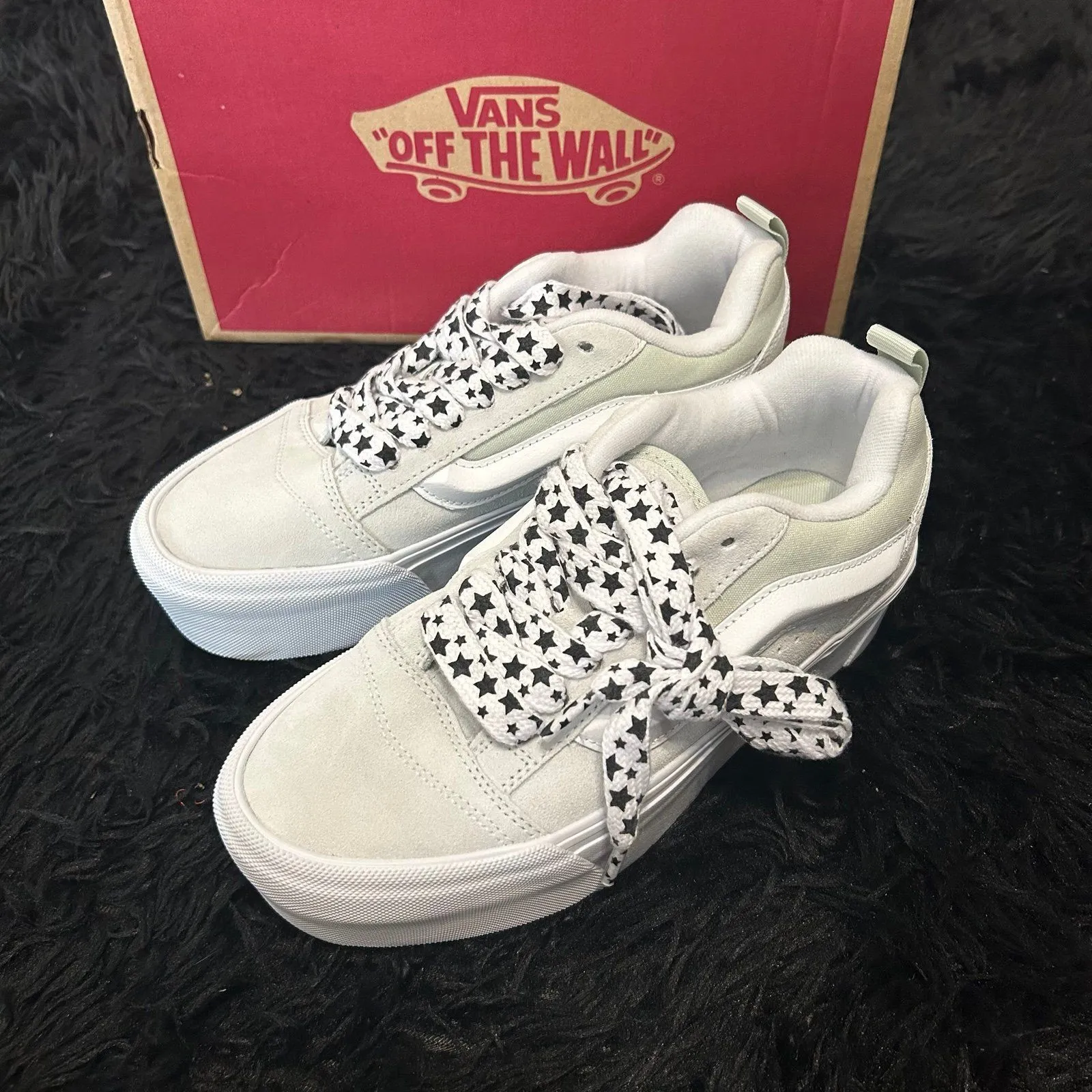 VANS Knu Stack suede platform lace up shoes sneakers women’s 8 new - Image 6