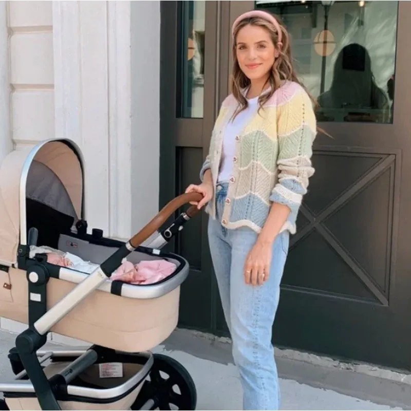 Loveshackfancy Deena Alpaca Wool Rainbow Pastel Zig Zag Cardigan Womens Small - Image 15