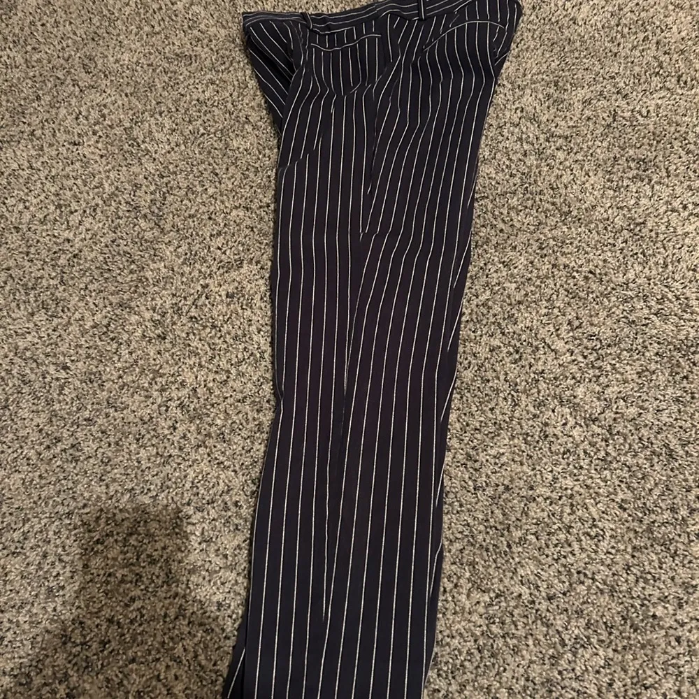 Banana Republic Navy with White Stripes Sloan Pants - Image 3