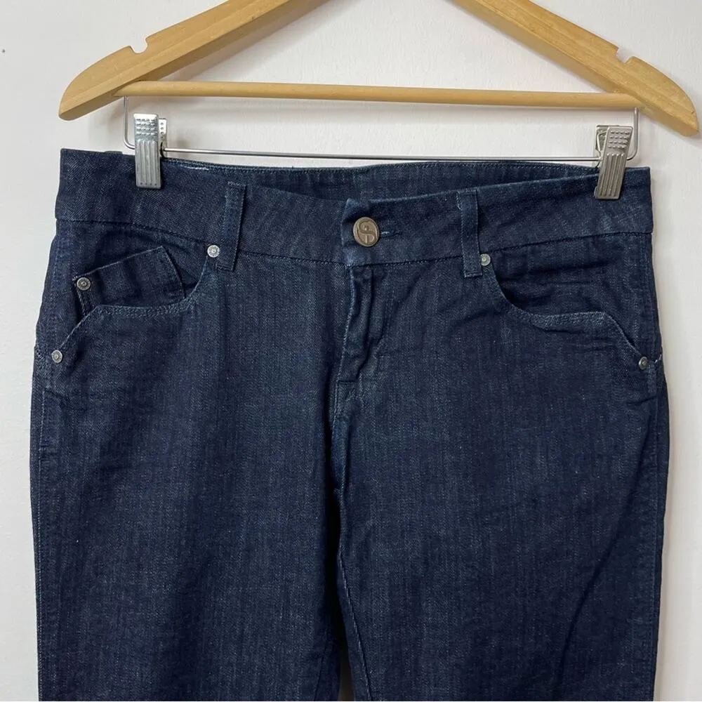 Dylan George Dark Wash Low Mid rise slim straight leg denim jeans womens 29 Blue - Image 2