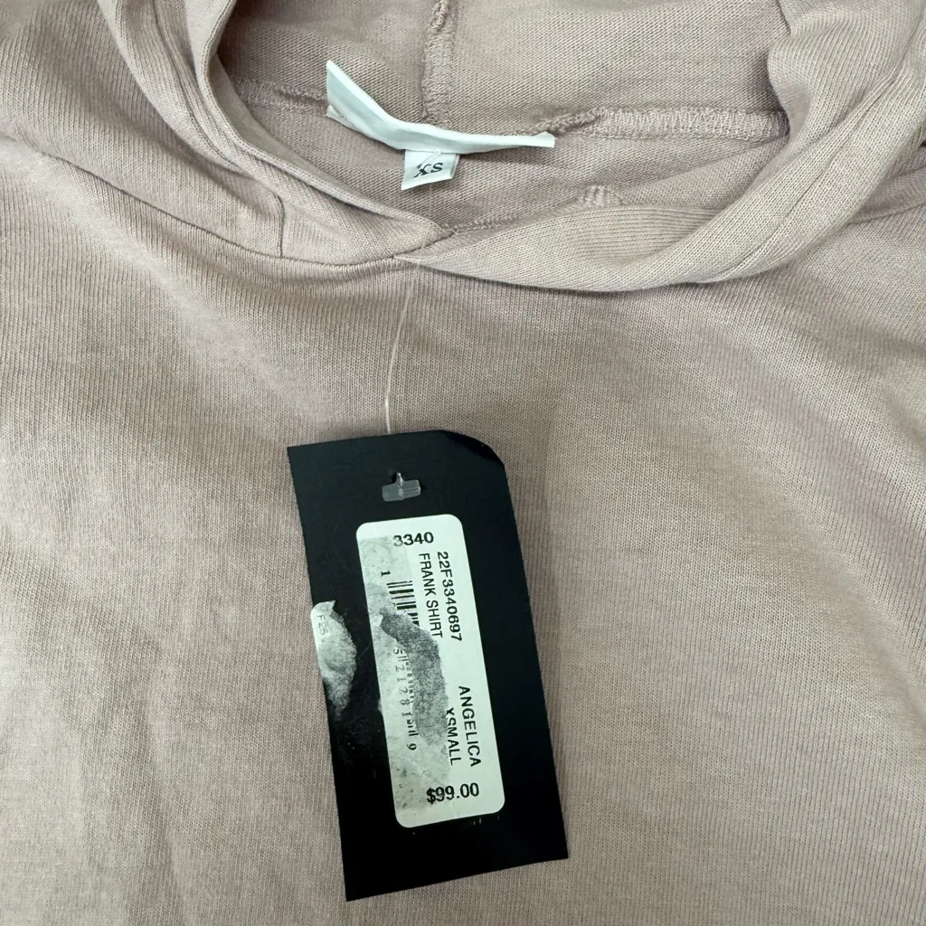 Bryn Walker Frank Cotton Knit High V-Neck‎ Long Sleeve Hoodie size xs NWT - Image 3