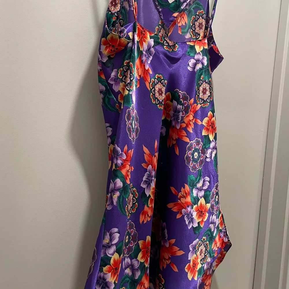 VTG 90s Fairycore Purple Multicolored Floral V - Image 8