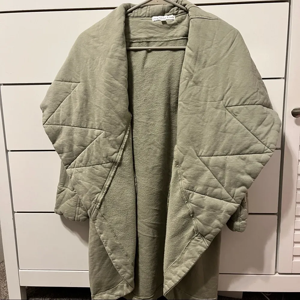 Young Fabulous & Broke Sandrine Quilted Coat Olive Green - Image 3