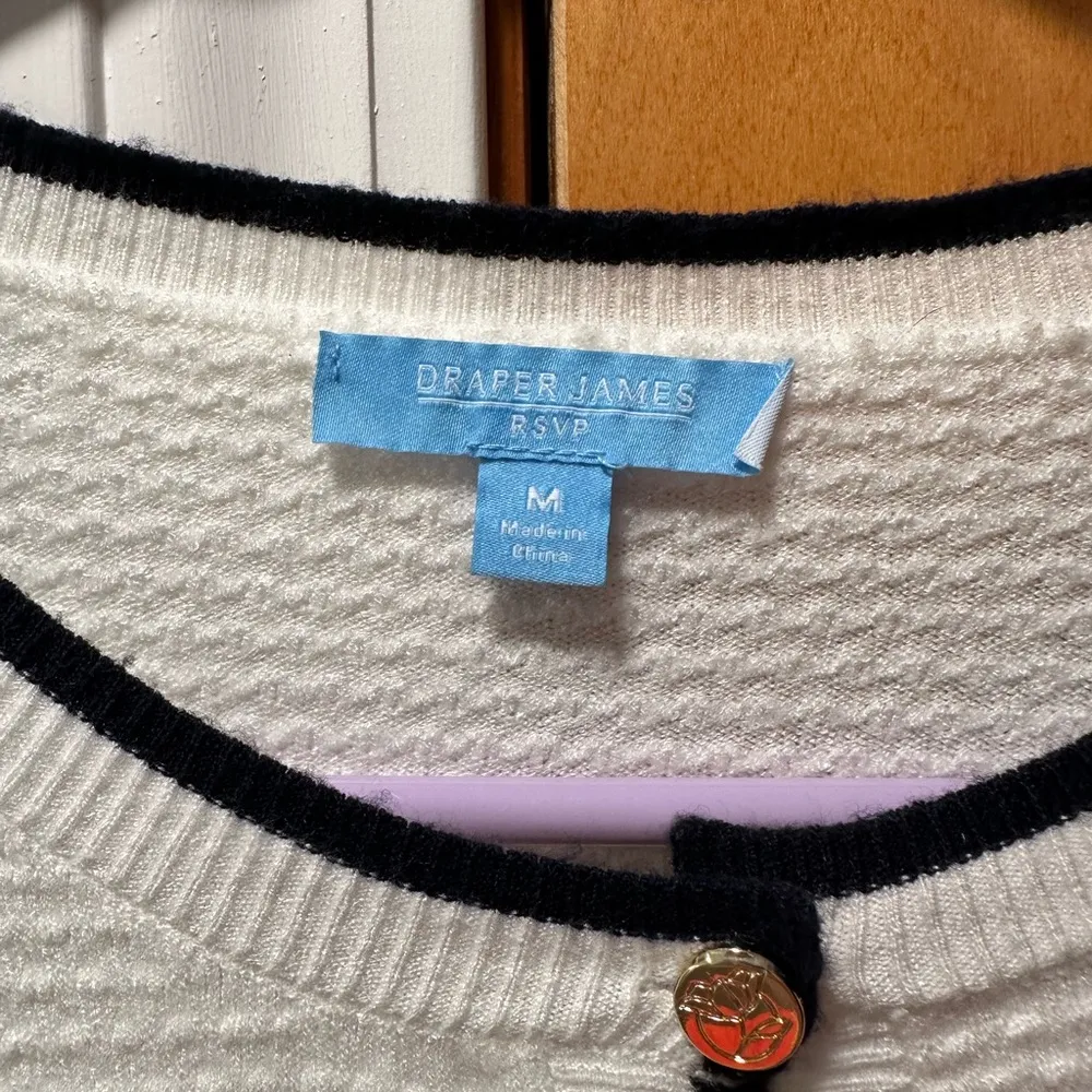 Draper James Women's  RSVP™ Popcorn Stitching Cardigan Medium - Image 4