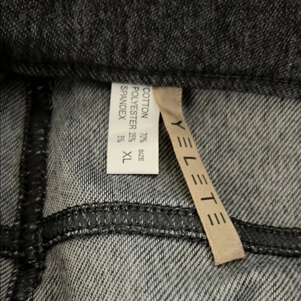 Yelete NWT  Women's Grey Classic Solid Capri Pull On Jeggings Size XL(14-16) - Image 7