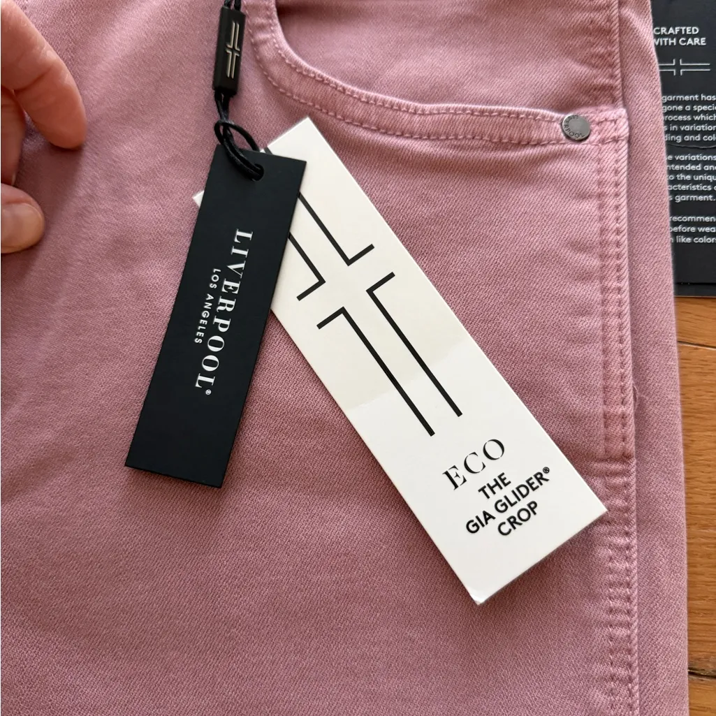 NWT Liverpool The Gia Glider Crop Mauve Pink Jeans Size 12/31 NEW - Image 5