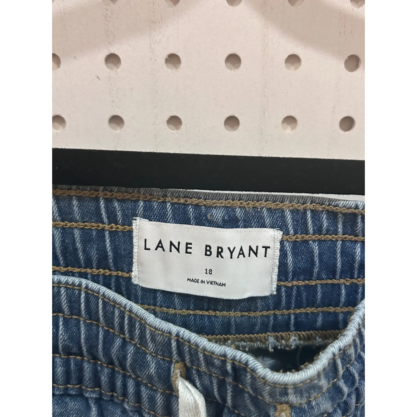 Lane Bryant Denim Joggers Pants Light Wash Elastic Waist Drawstring Size 18 - Image 5