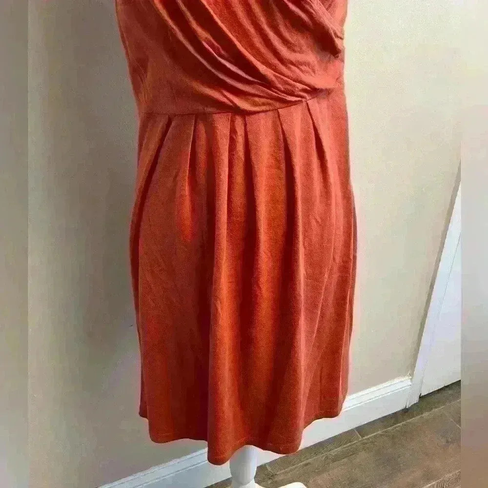 Sundance dress knee length modal/cotton blend crossover top side zipper. Sz 4‎ - Image 3