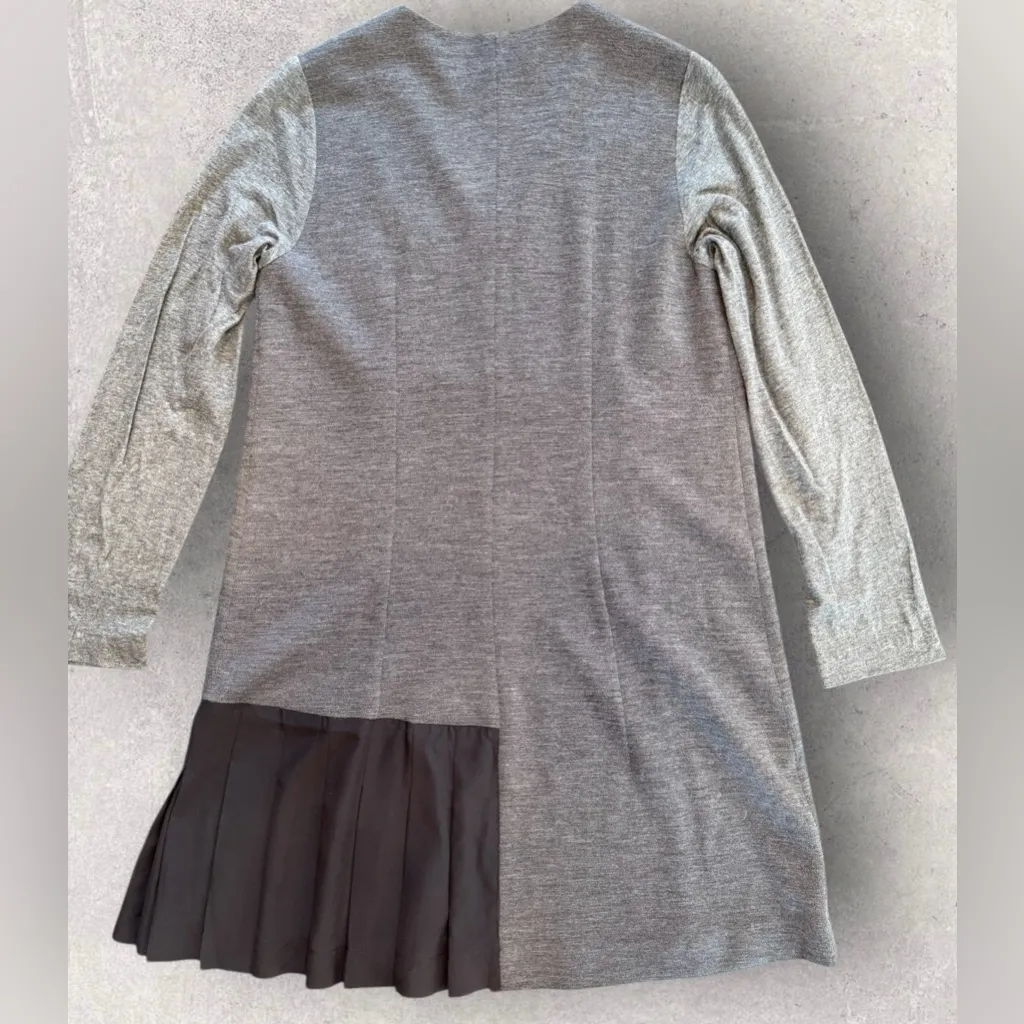 MARNI Gray Black Wool Silk Shift Dress Size 4 (IT 40) - Image 3