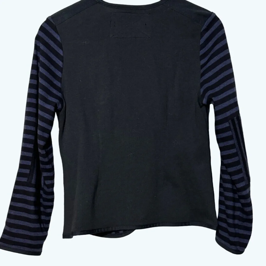 Marc By Marc Jacobs Blazer – Striped Blue/Black with Gold-Tone Buttons Medium - Image 2