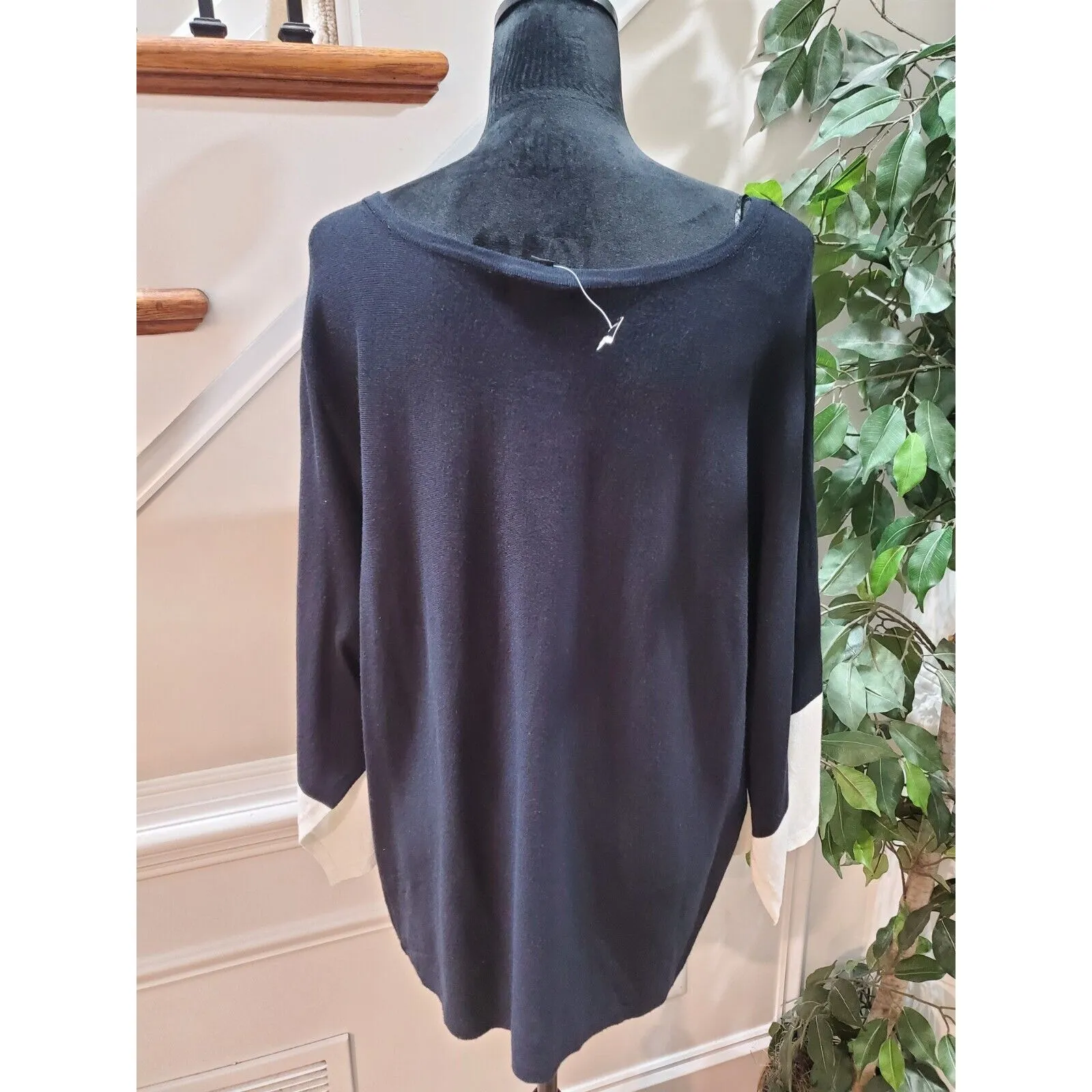 Alfani Women's Black Rayon Round Neck Long Sleeve Casual Top Blouse Size X-Large - Image 6