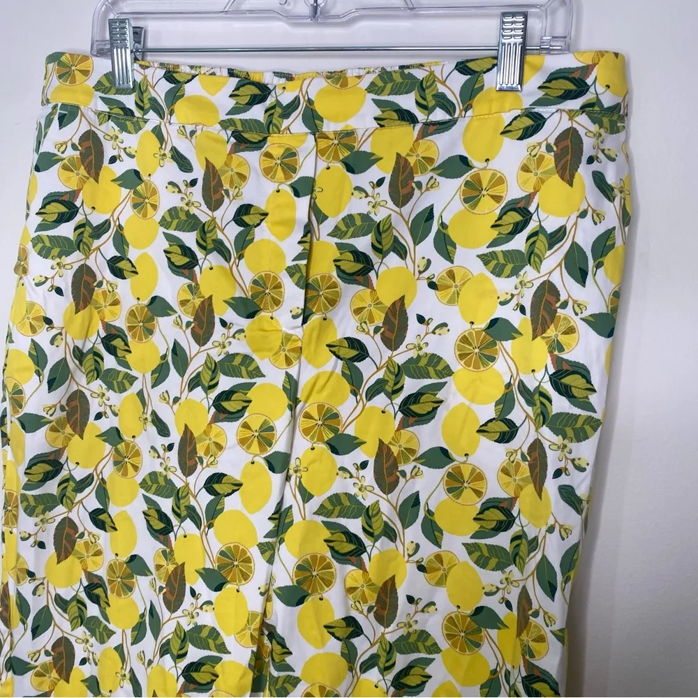 Boden Danby Lemon Print High Waist Stretch Pull On Pants 12R Size 12 - Image 5