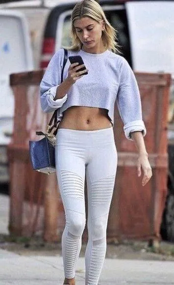 Alo Yoga Moto Leggings White - Image 13