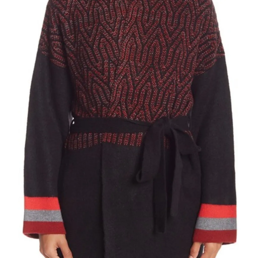 NWT Nordstrom X Vertigo Chunky Patterned Shawl Collar Cardigan Coat - Image 6