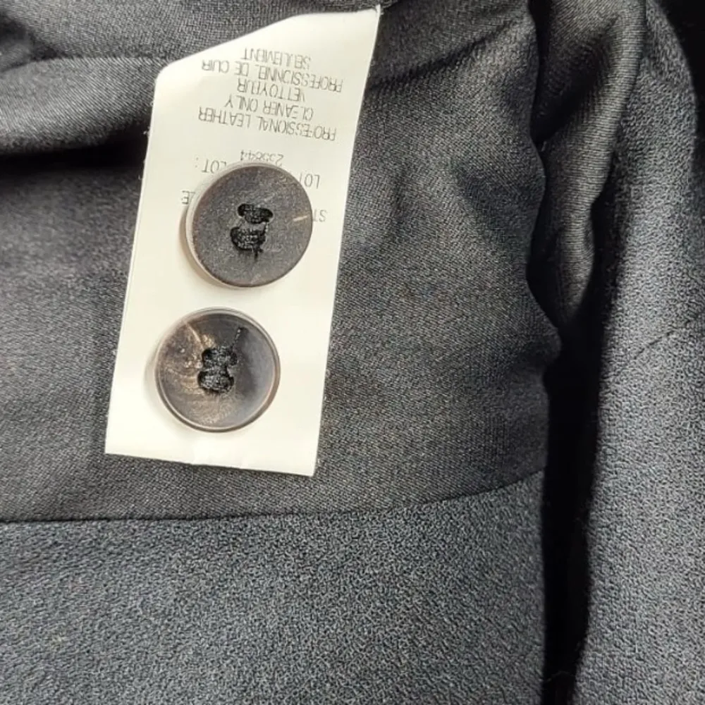 Helmet Lang x Intermix Sugar Cropped Asymmetric Blazer Jacket in Black/Cream - Image 10